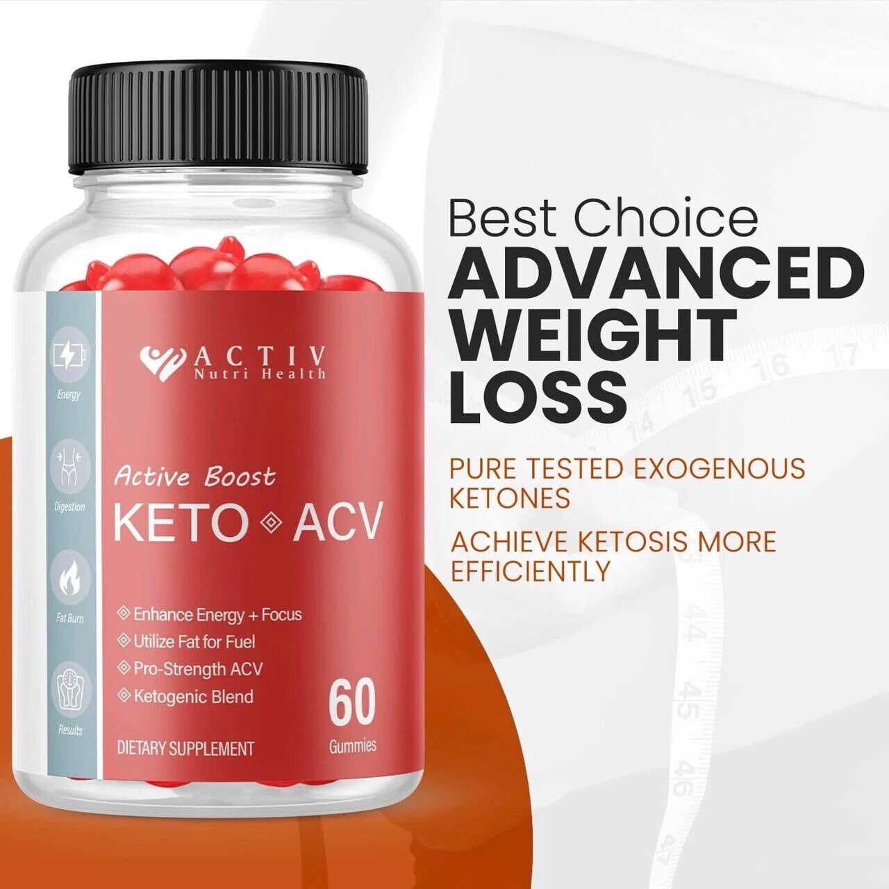 3-Pack Activ Keto ACV Gummies, Active Boost Keto ACV Supplement (180 Gummies)