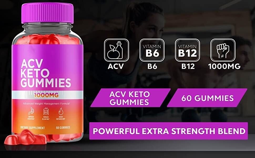 ACV Keto Gummies,ACV+Keto, Apple Cider Vinegar Gummies (60 Gummies)