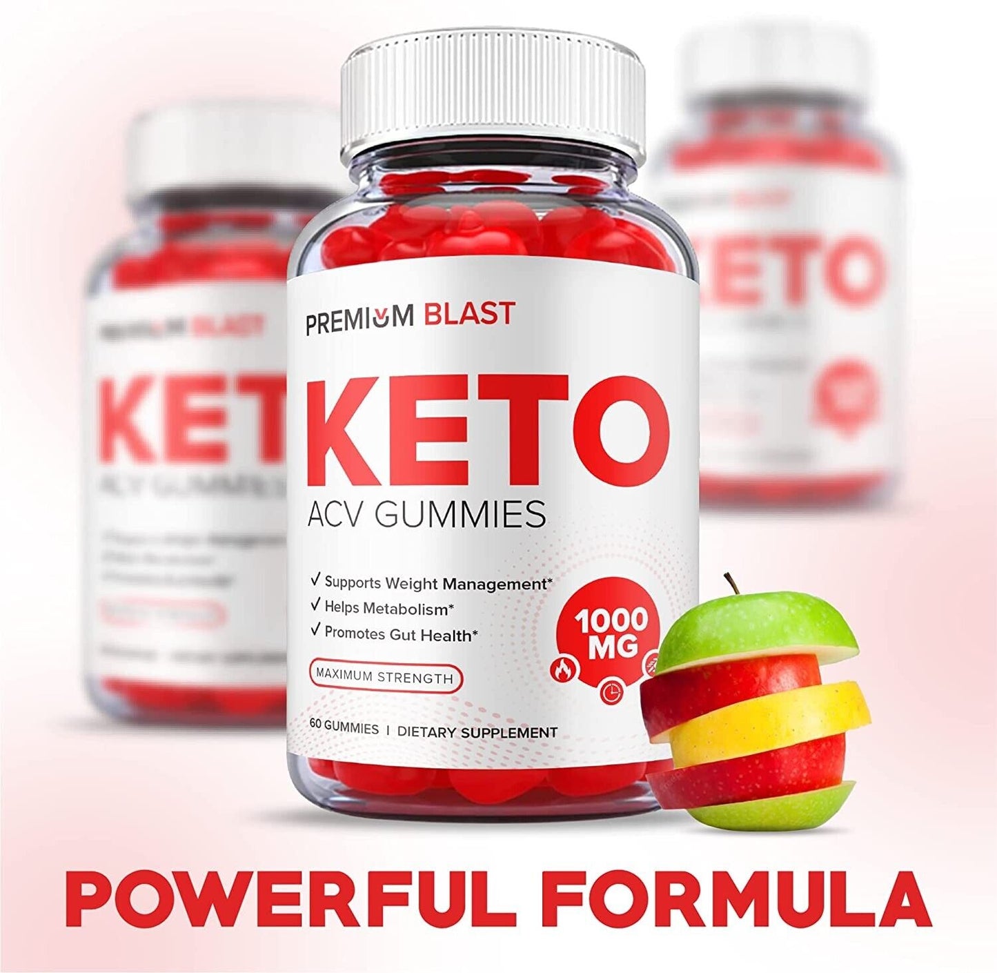 3-Pack Premium Blast Keto ACV Gummies -Vegan, Weight Loss Supplement-180 Gummies