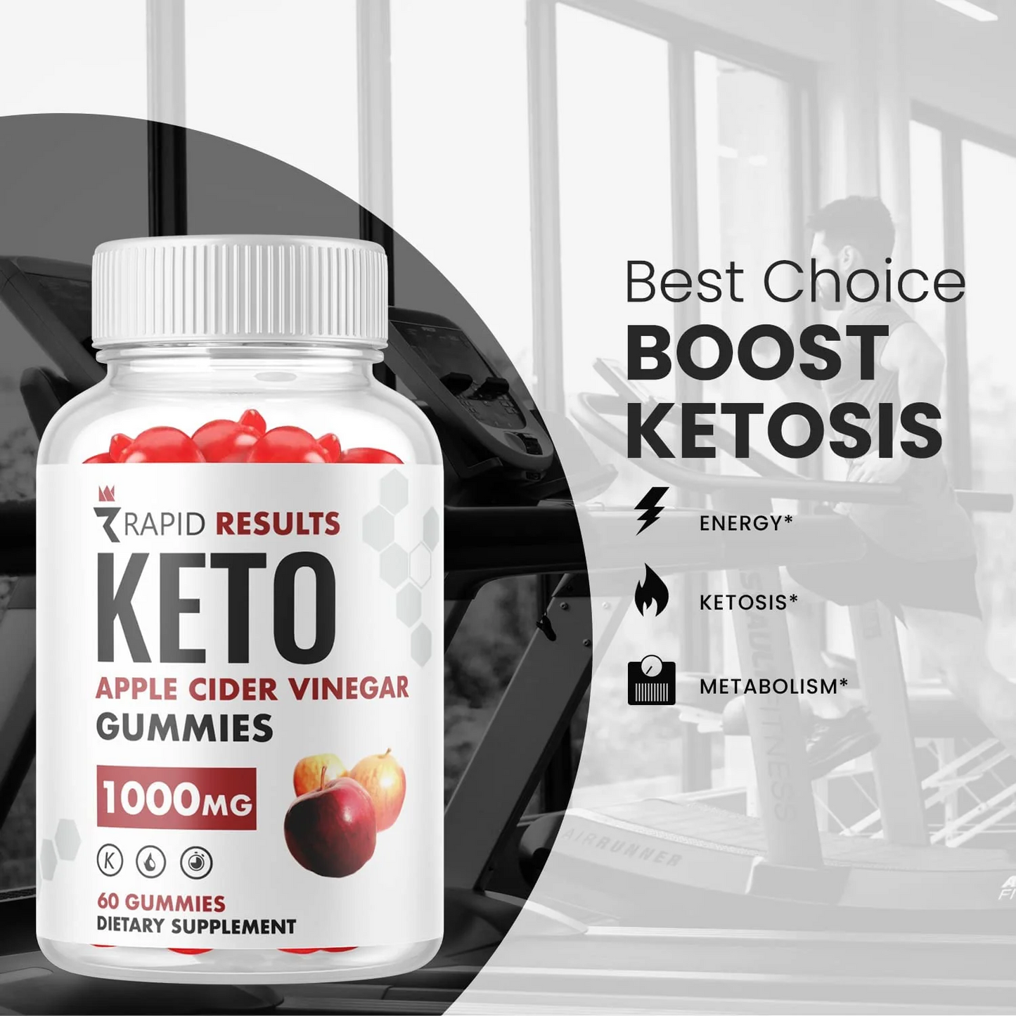 3-Pack Rapid Results Keto ACV Gummies, Vegan, Weight Loss Supplement-180 Gummies