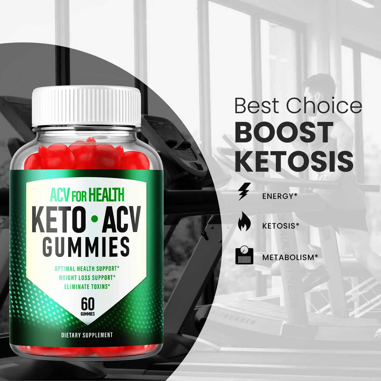 ACV For Health Keto Gummies, Vegan, Advanced Weight Loss (60 Gummies)