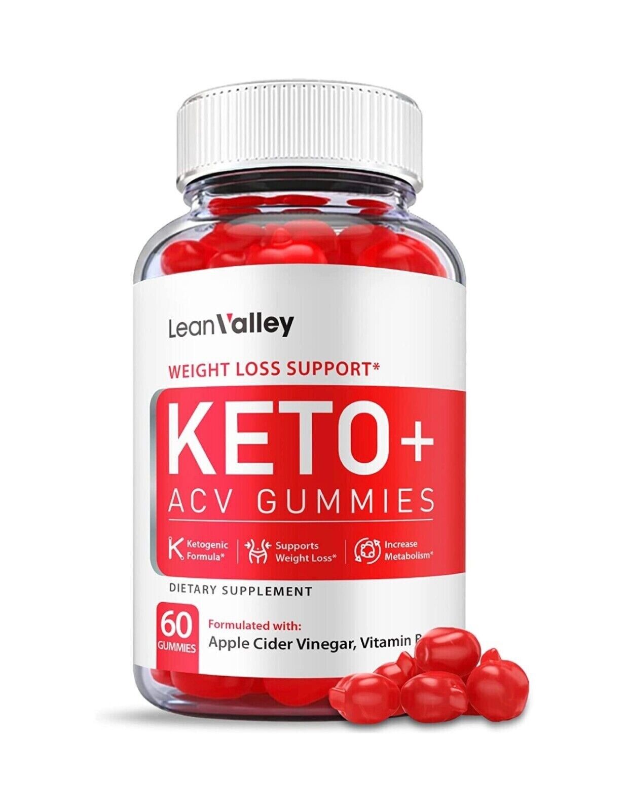 Lean Valley Keto ACV Gummies, Weight Loss, Vegan, Fat Burner-60 Gummies