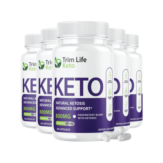 5-Pack Trim Life Labs Keto Pills, Advanced Formula,Vegan, Advanced Blend-300 Cap