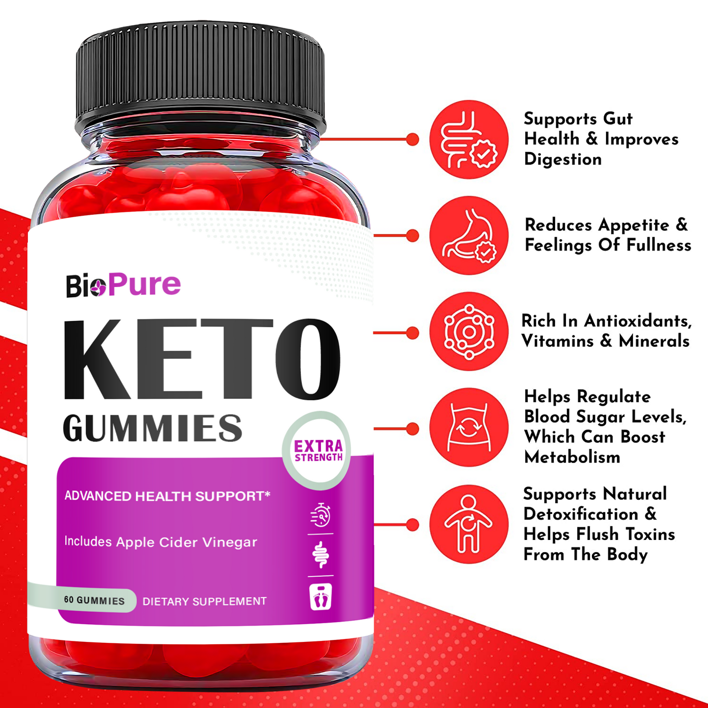 BioPure Keto Gummies - Bio Pure Keto ACV Gummies Weight Loss-60 Gummies