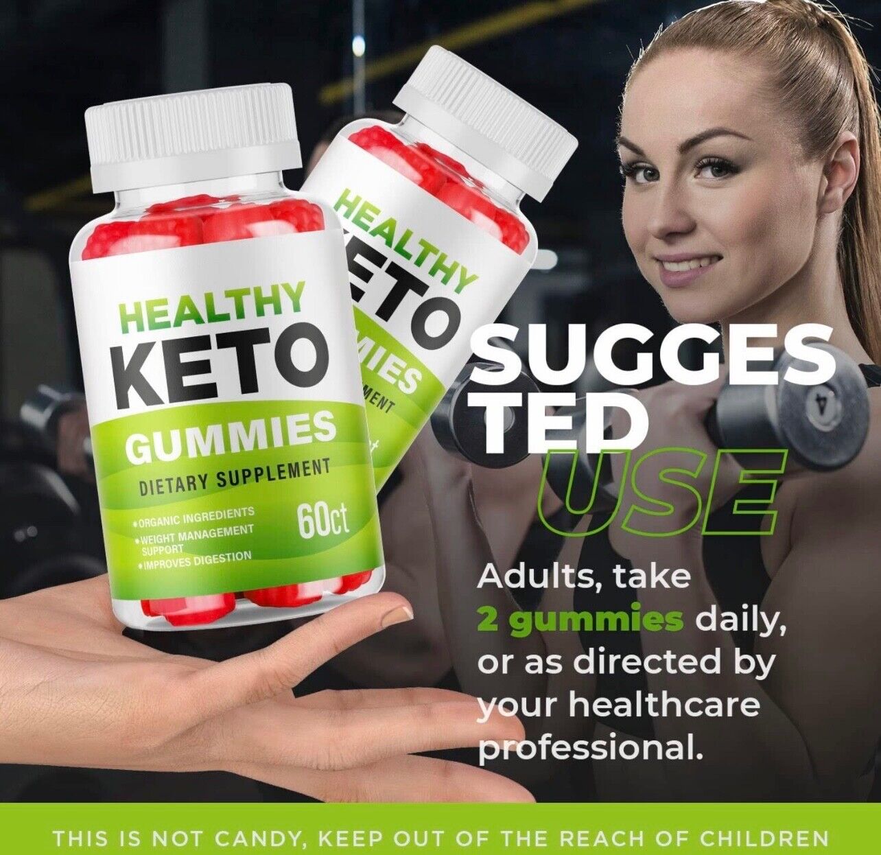 Healthy Keto ACV Gummies - Vegan, Weight Loss Supplement (60 Gummies)